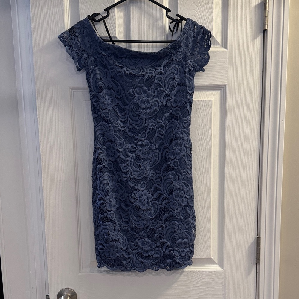 Forever 21 Blue Lace Mini Dress (size S)